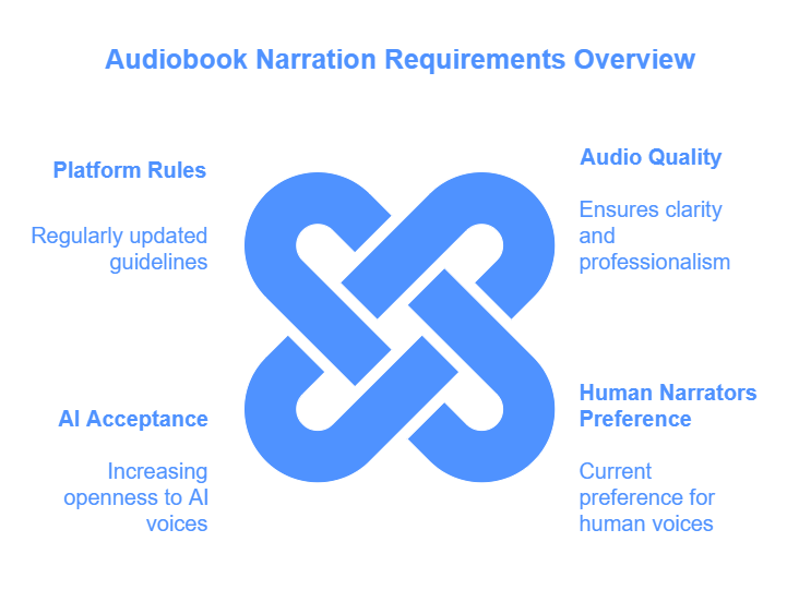 ACX requires clear, professional audio quality and may accept AI voices under specific conditions.